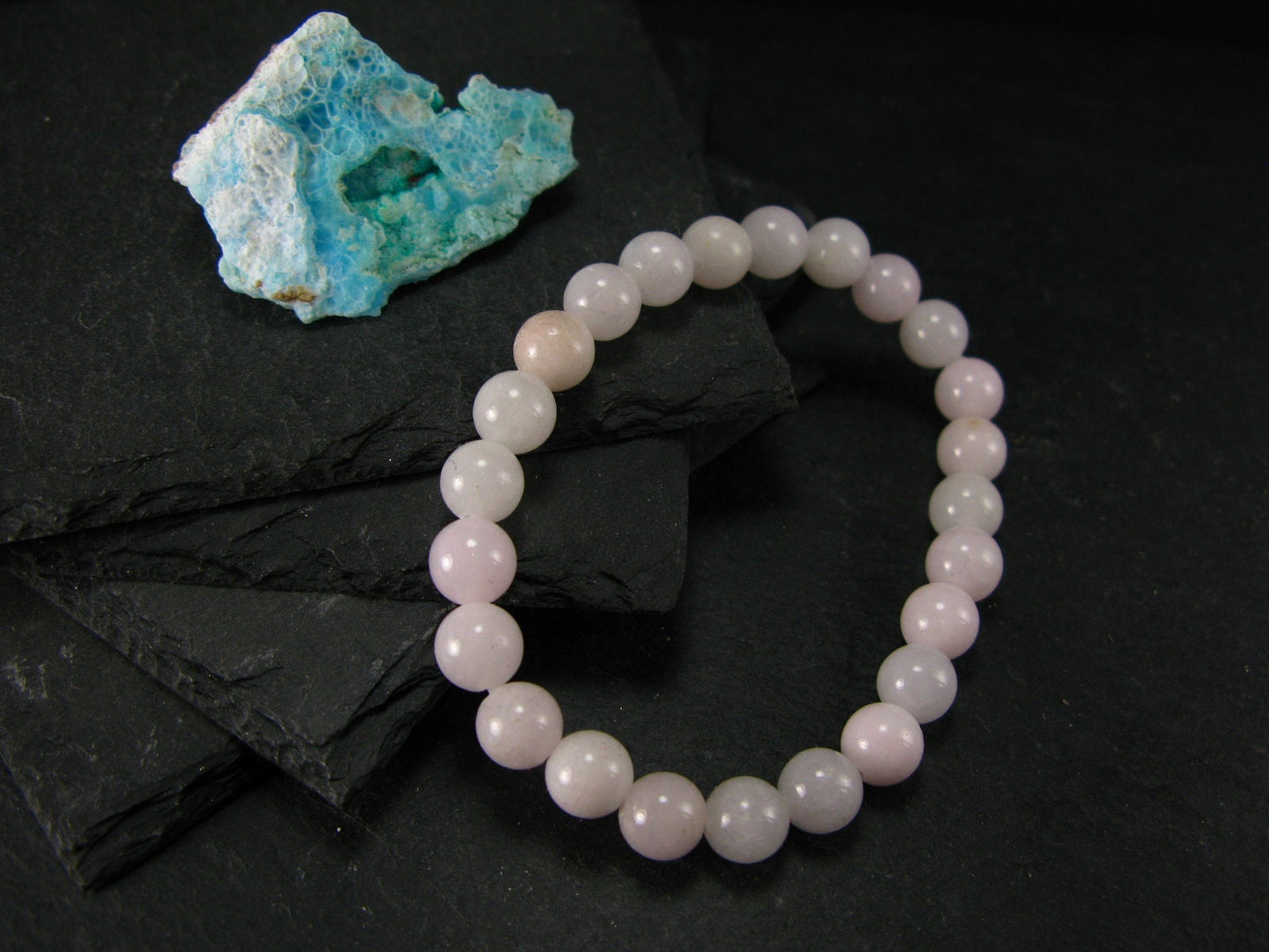 Pink Hemimorphite Genuine Bracelet ~ 7 Inches ~ 8mm Round Beads