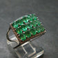Emerald Faceted Silver Ring from Colombia - 4.70 Grams Total - Size 8.25