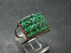 Emerald Faceted Silver Ring from Colombia - 4.70 Grams Total - Size 8.25
