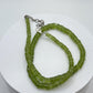 Peridot Beaded Necklace | Natural Green Peridot Rondelle Strand | Sterling Silver Clasp | August Birthstone Jewelry