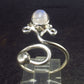 Natural Oval Shaped Glow From Inside Moonstone 925 Silver Ring - Size Adjustable - 2.9 Grams