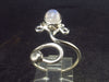 Natural Oval Shaped Glow From Inside Moonstone 925 Silver Ring - Size Adjustable - 2.9 Grams
