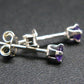 Gem Round Rich Purple Amethyst faceted Stud Earrings In Sterling Silver from Brazil