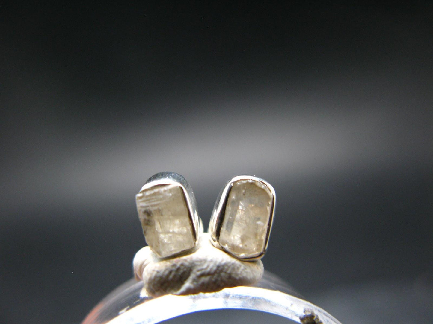 Phenakite Phenacite Stud Earrings Sterling Silver From Russia - 1.27 Grams