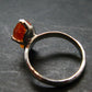 Fire Red Zincite Zinkite 925 Silver Ring from Poland - Size 5 - 2.66 Grams