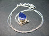 Large Natural Intense Color Faceted Tanzanite Zoisite Sterling Silver Pendant with Silver Chain from Tanzania - 0.7" - 6.38 Grams