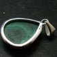 Malachite And Chrysocola Silver Plated Pendant from Congo - 1.4" - 8.0 Grams