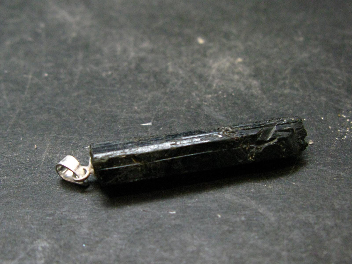 Aegirine Crystal Silver Pendant From Malawi - 1.5" - 4.41 Grams