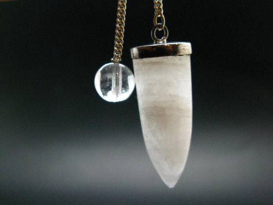 Very Rare White Cryolite Pendulum from Greenland - 7" - 8.14 Grams