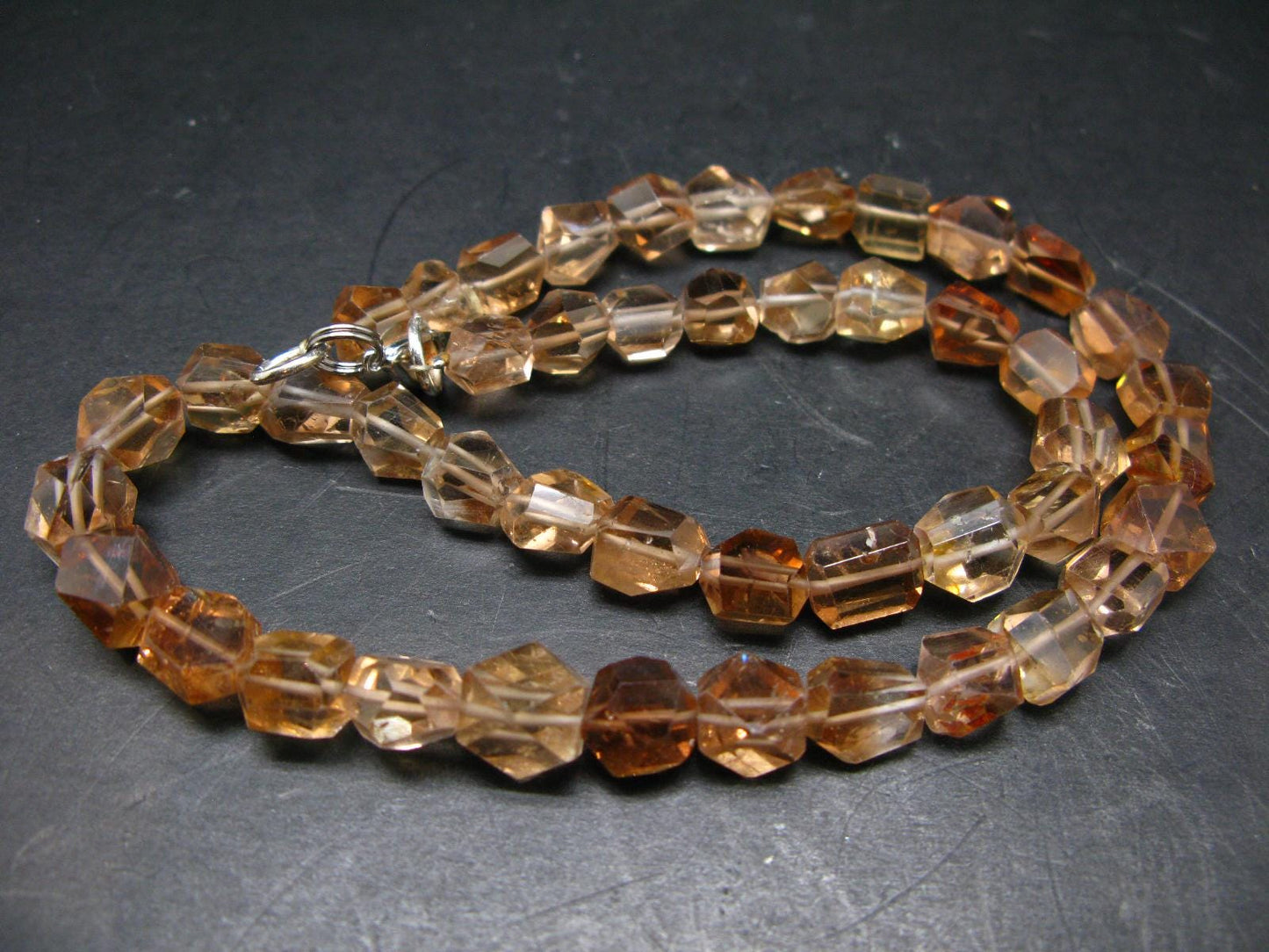 Extremely Rare Brown Champagne Topaz Necklace From Pakistan - 17" - 10mm Facetted Beads