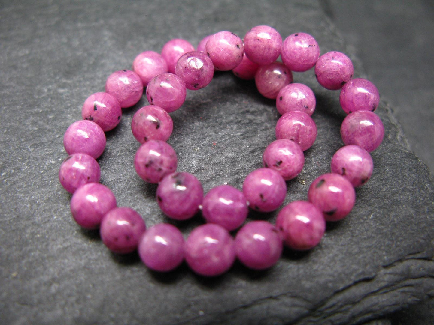 Ruby Genuine Bracelet ~ 7 Inches ~ 6mm Round Beads
