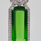 Green Helenite Emerald Cut Earrings – Halo Sterling Silver Dangle Earrings