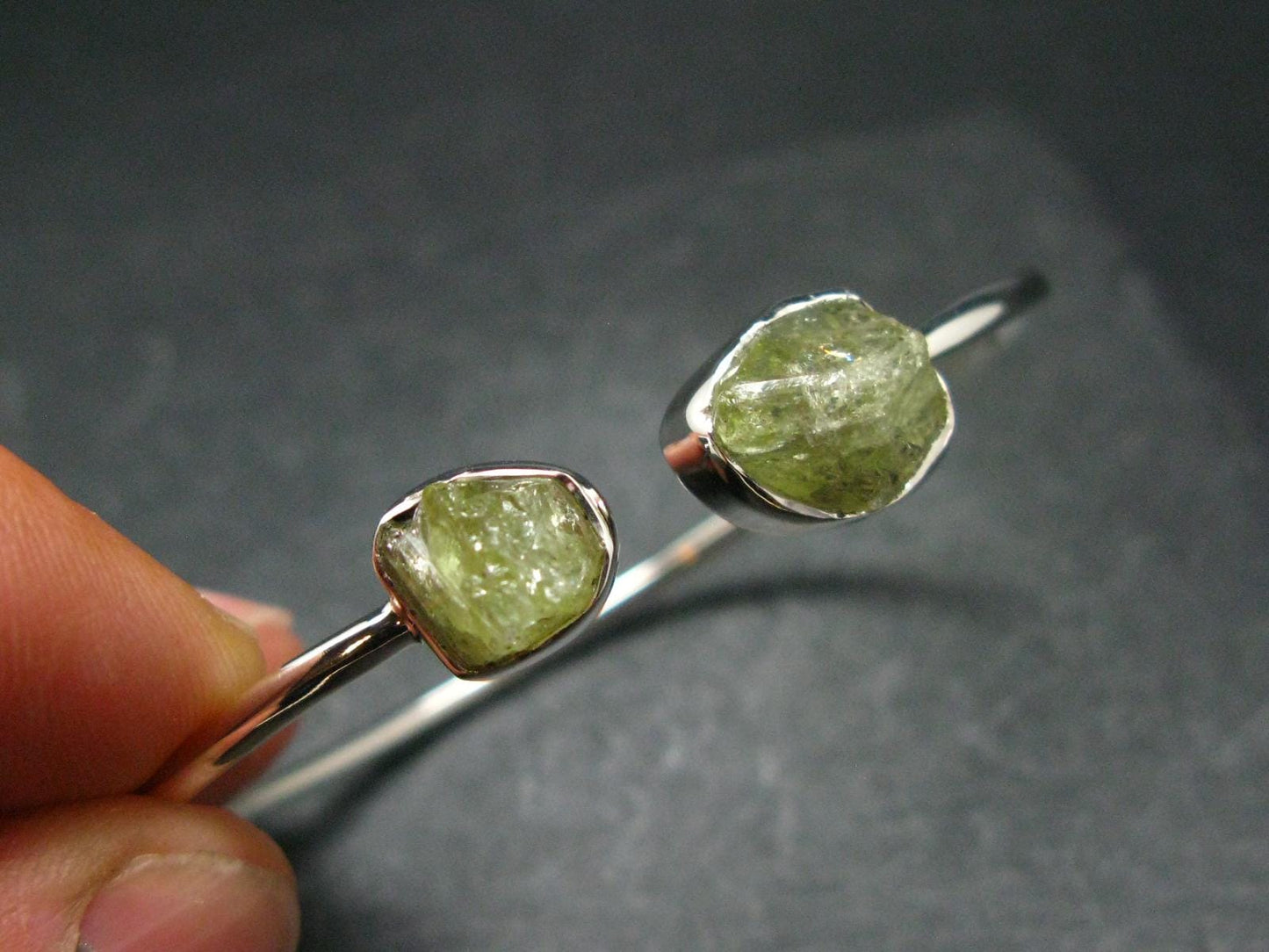 Brazilianite Silver Twister Bracelet From Brazil - 6.38 Grams