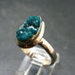 Emerald Green Dioptase Crystal Silver Ring from Congo - 4.53 Grams - Size 7