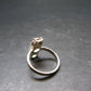 Moldavite Tektite, Meteorite and Herkimer Diamond Silver Ring - Size 5 - 2.45 Grams