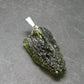 Moldavite Tektite Silver Pendant from Czech Republic - 1.4" - 3.3 Grams
