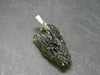 Moldavite Tektite Silver Pendant from Czech Republic - 1.4" - 3.3 Grams