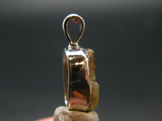 Rare Herderite Crystal Silver Pendant from Brazil - 0.7" - 1.14 Grams