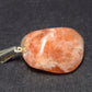 Tumbled Brightly Polished Sunstone Silver Pendant From Tanzania - 1.1"