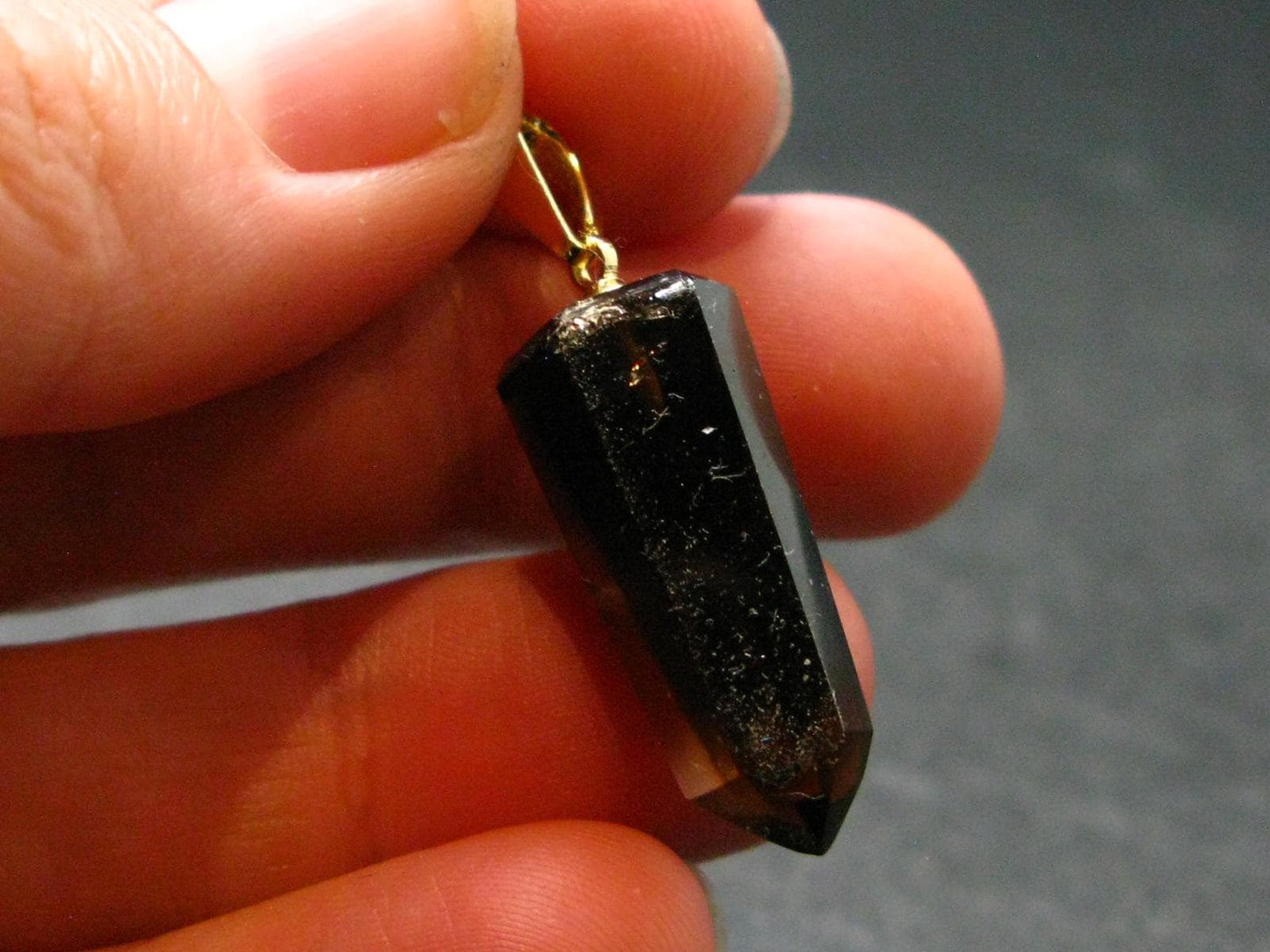 Natural Unheated Citrine Sterling Silver Gold Plated Pendant from Brazil - 1.3" - 2.97 Grams