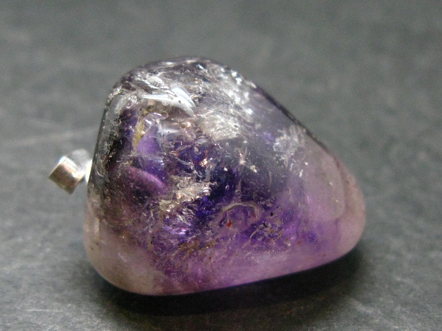 Rare Brandenberg Brandberg Amethyst Quartz Silver Pendant From Namibia - 1.3" - 13.78 Grams