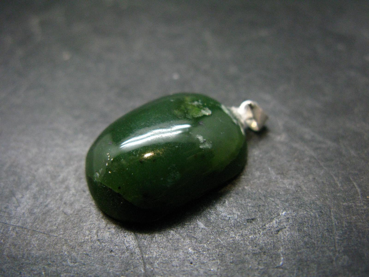 Nephrite Jade Cabochon Pendant From Canada - 1.2" - 6.88 Grams
