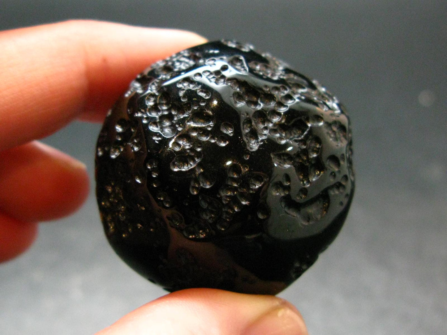 Rare Large Black Tibetan Tektite Tumbled Stone from Tibet - 1.4" - 40.85 Grams