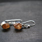 Hessonite Garnet Silver Earrings From Canada - 0.9" - 2.23 Grams