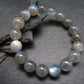 Labradorite Genuine Bracelet ~ 7.5 Inches ~ 12mm Round Beads