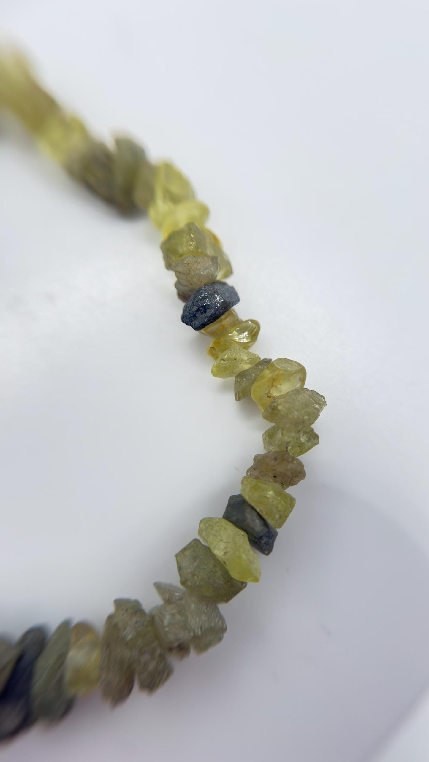 Natural Chrysoberyl Chip Bracelet, Raw Crystal Gemstone Stretch Jewelry