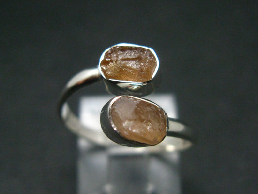 Hessonite Garnet Silver Ring From Canada - 2.30 Grams - Adjustable size