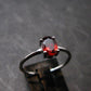 Natural Round Faceted Red Garnet Sterling Silver Ring - Size 6.25 - 1.07 Grams