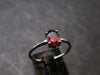 Natural Round Faceted Red Garnet Sterling Silver Ring - Size 6.25 - 1.07 Grams