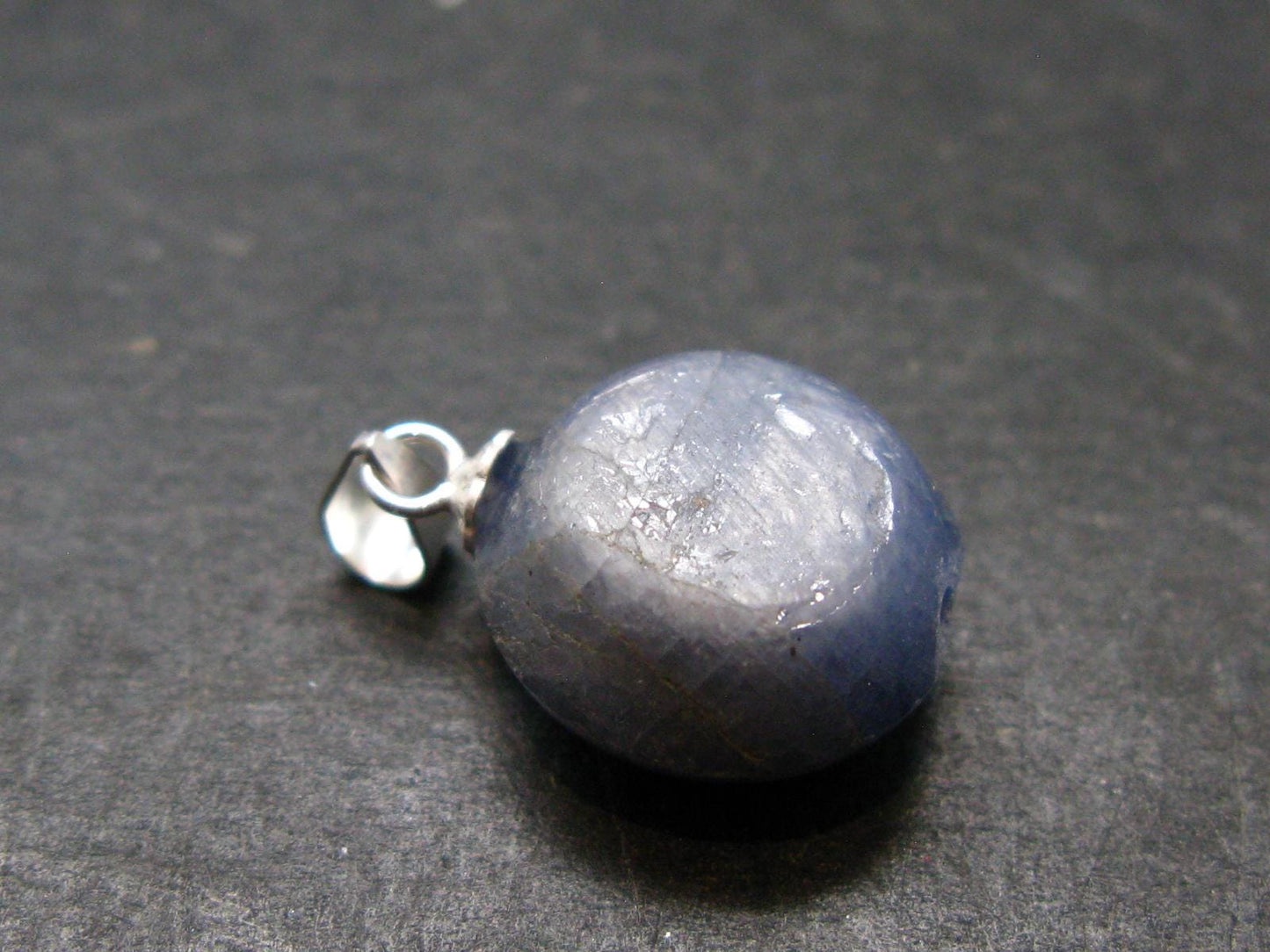 Gem Blue Sapphire Corundum Crystal Silver Pendant From Sri Lanka - 15.90 Carats