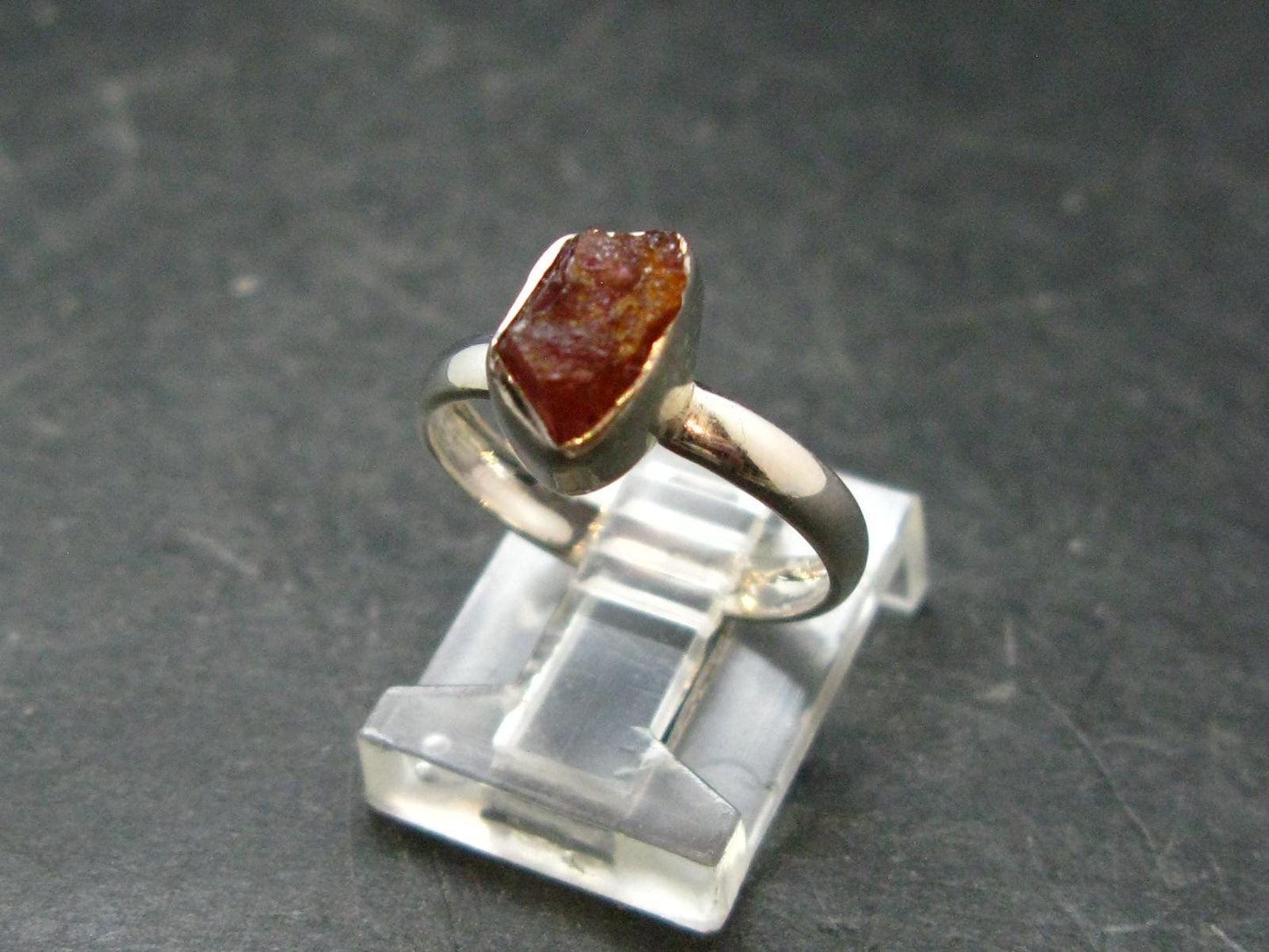 Pezzottaite Crystal Silver Ring From Madagascar - Size 6 - 1.90 Grams