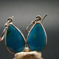 Nice Raw Natural Turquoise Sterling Silver Earrings from Mexico - 7.59 Grams