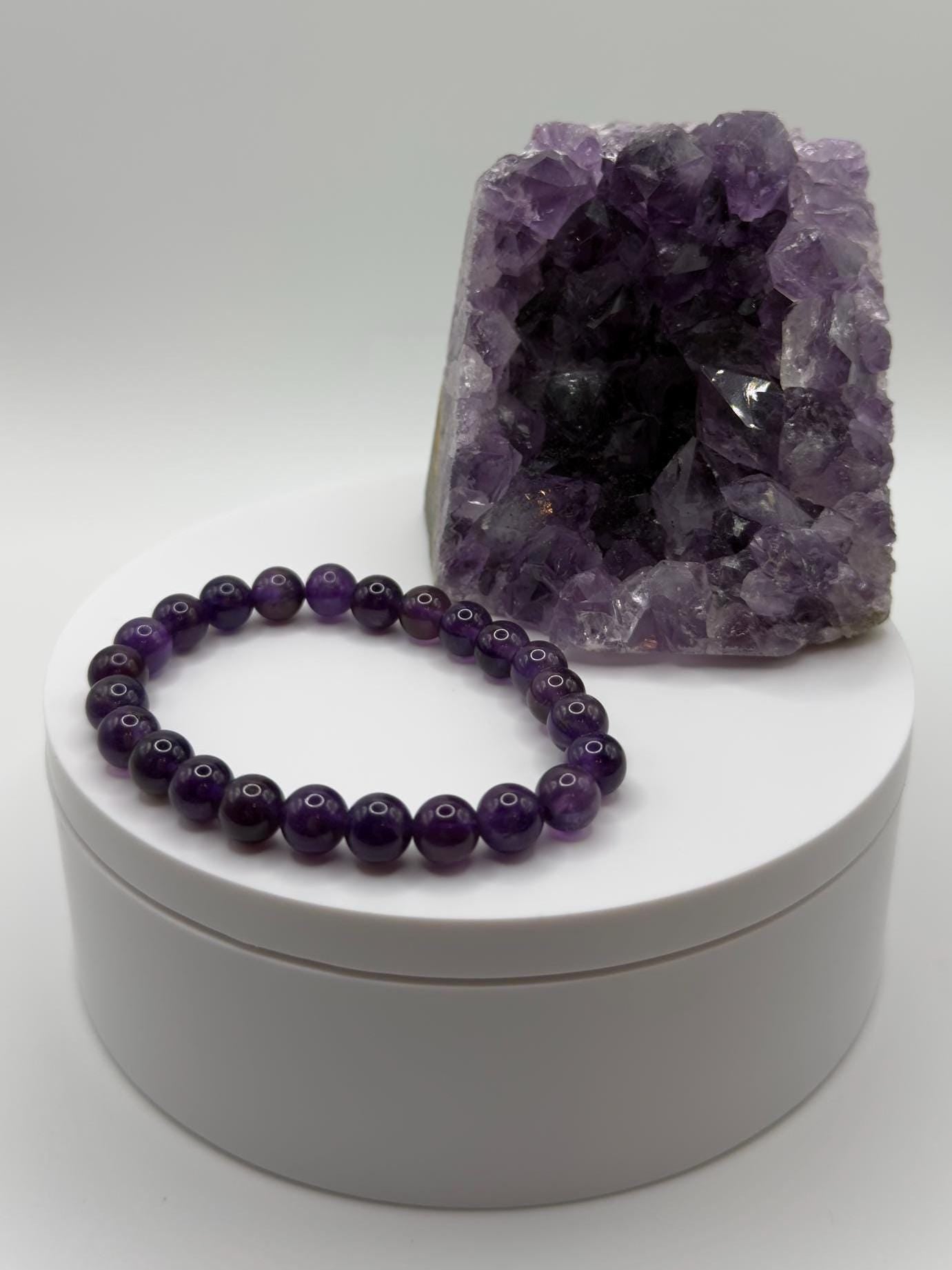 Classic Amethyst Stretch Bracelet – Calming & Spiritual Clarity - 15.69 Grams