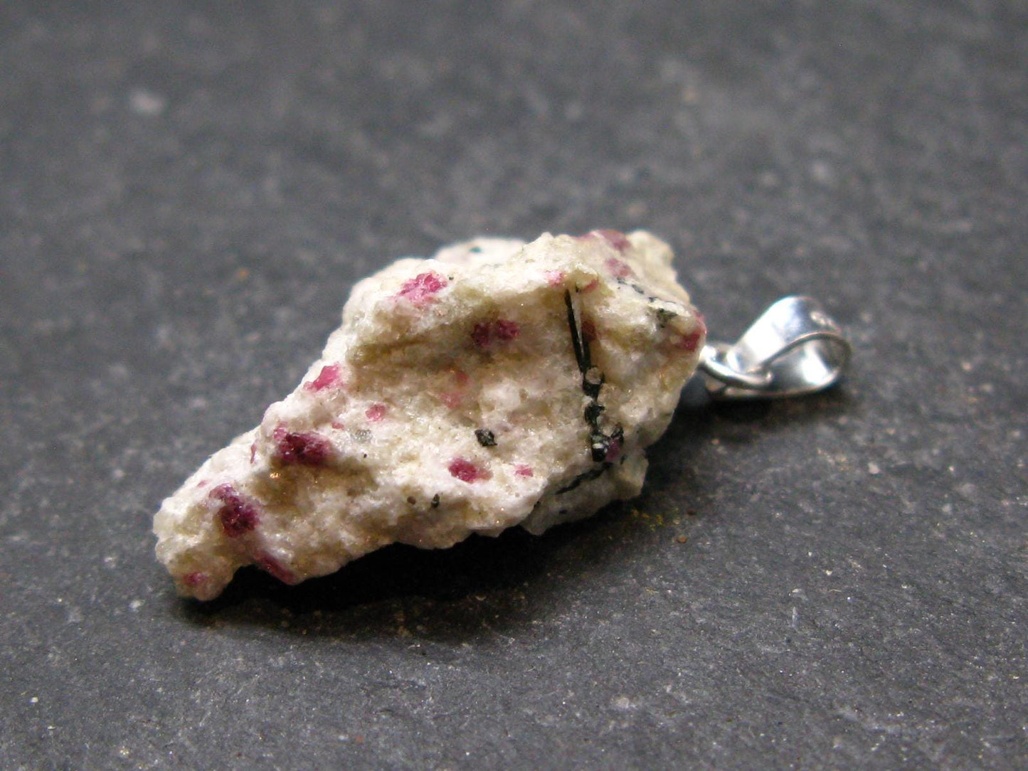 Rare Kakortokite Silver Pendant From Greenland - 2.96 Grams - 1.1"