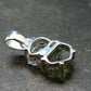 Moldavite & Herkimer Diamond Silver Pendant - 0.9" - 2.23 Grams