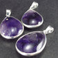 Lot of 3 Natural Purple Amethyst Drop Shaped Pendants From Brazil