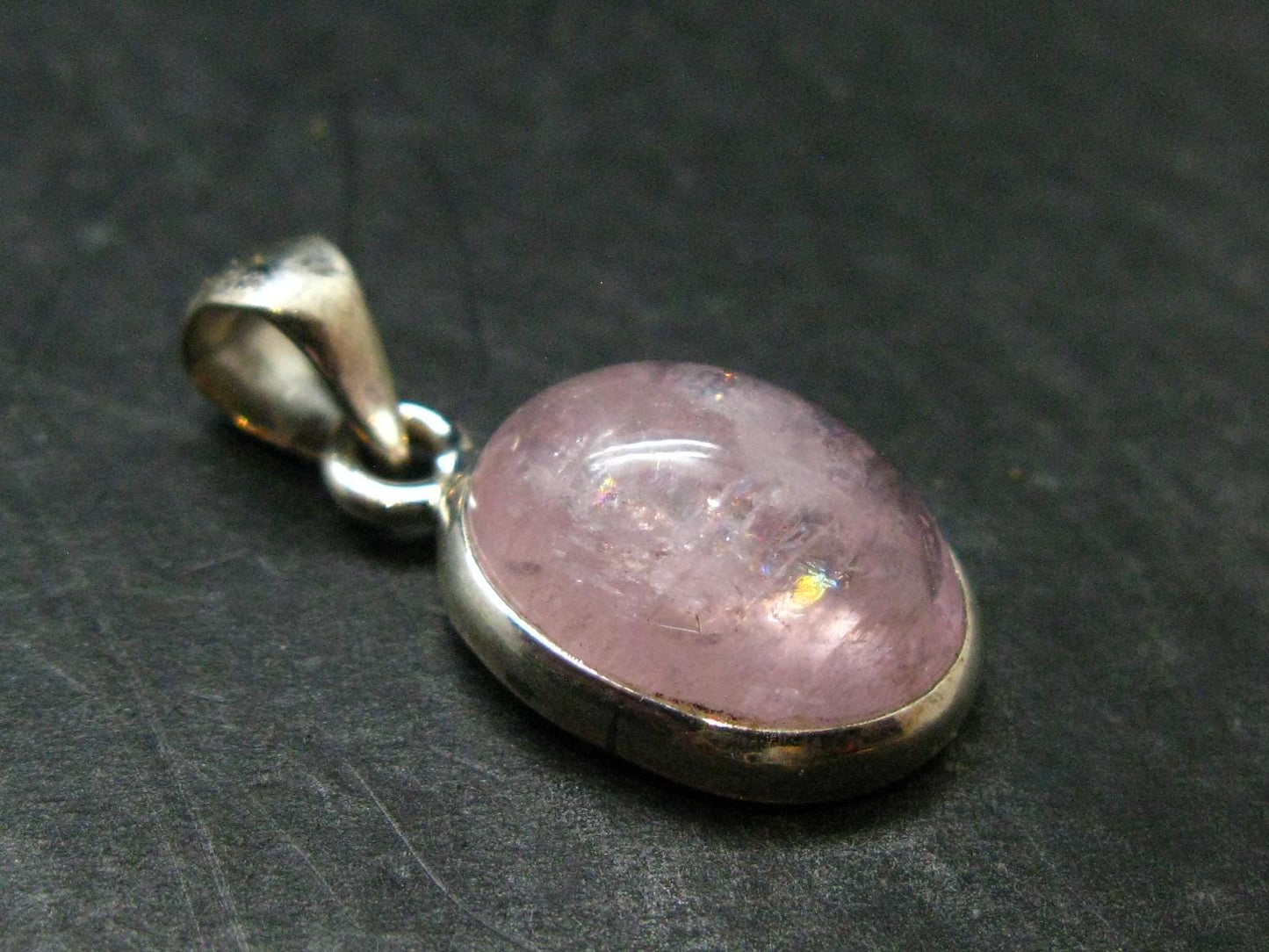 Pink Morganite Silver Pendant From Brazil - 1.1" - 3.88 Grams