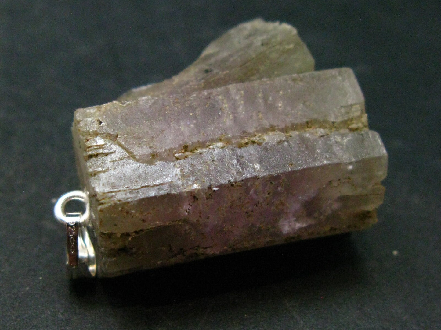 Terminated Aragonite Crystal Silver Pendant from Spain - 1.4" - 17.23 Grams