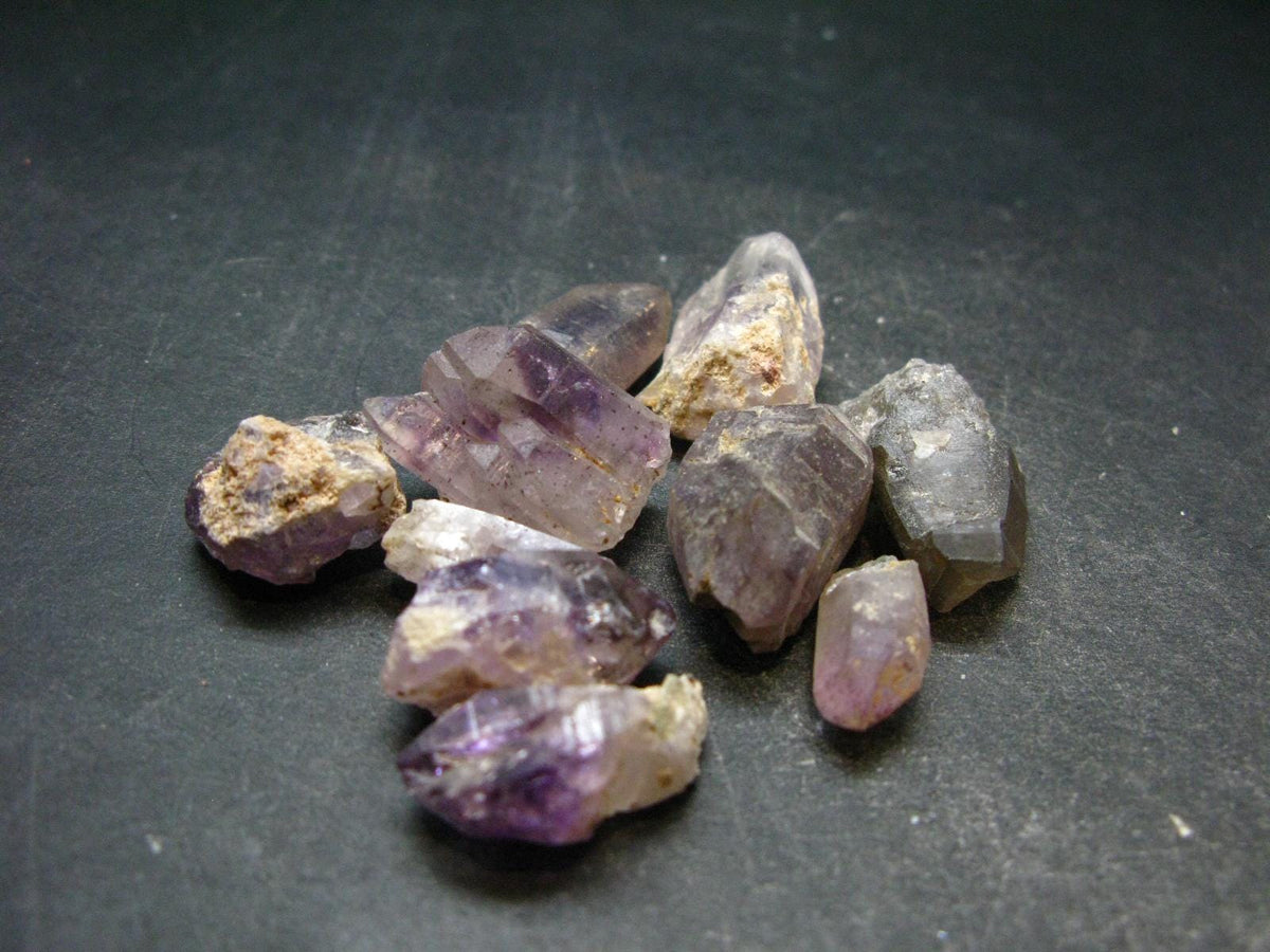 Lot Of 10 Rare Brandenberg Brandberg Amethyst Quartz Crystals From Namibia - 49.08 Grams