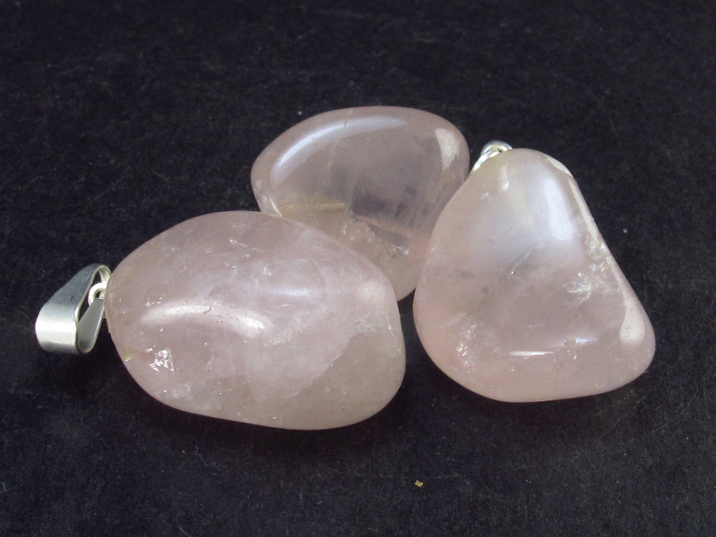 Lot of 3 Natural Rose Quartz Pendant from Brazil