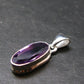 Large Genuine Rich Purple Amethyst Sterling Silver Pendant From Brazil - 1.0" - 3.25 Grams