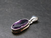 Large Genuine Rich Purple Amethyst Sterling Silver Pendant From Brazil - 1.0" - 3.25 Grams