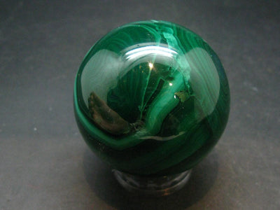 Amazing Rich Vivid Vibrant Green Malachite Sphere Ball From Congo - 2.1"