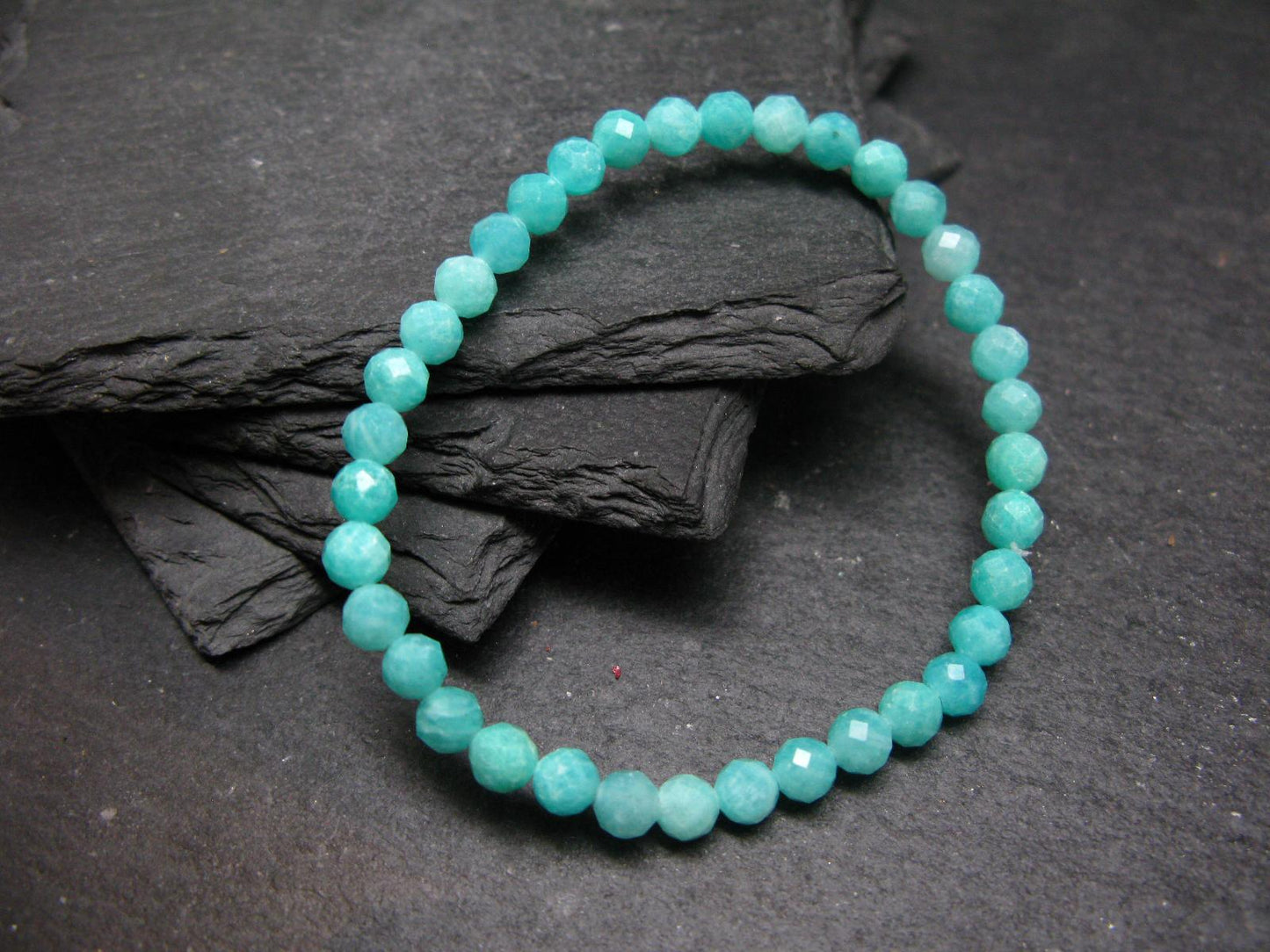 Amazonite Genuine Bracelet ~ 7 Inches ~ 5mm Facetted Beads