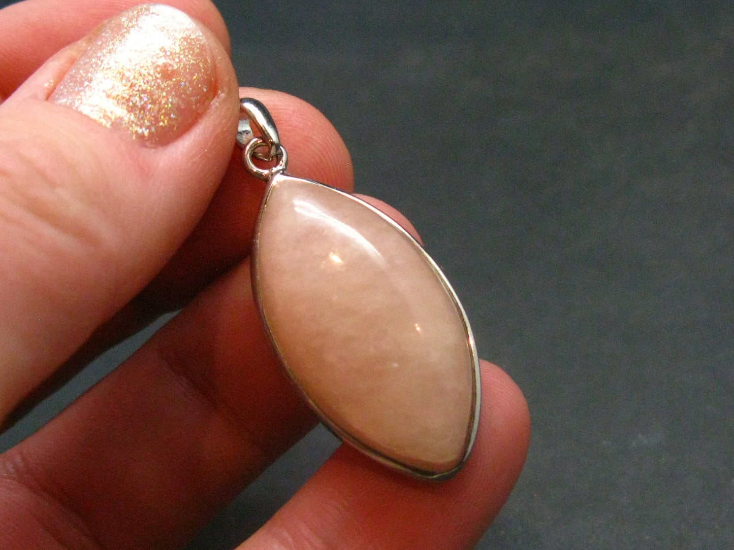 Pink Morganite Silver Pendant From Brazil - 1.3" - 5.6 Grams