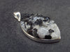 Large Tourmalinated Quartz Crystal Silver Pendant From Brazil - 1.9" - 12.3 Grams